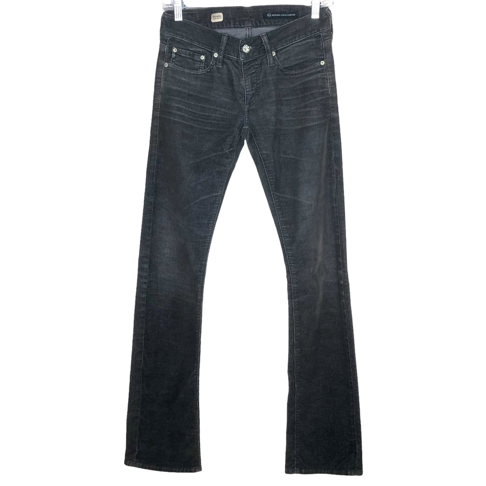 ADRIANO GOLDSCHMIED Dark Gray/Washed Blk Corduroy Decade Vintage Boot Cut Pants